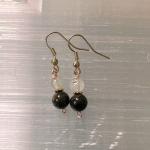 Prehnite and Serpentine Earrings